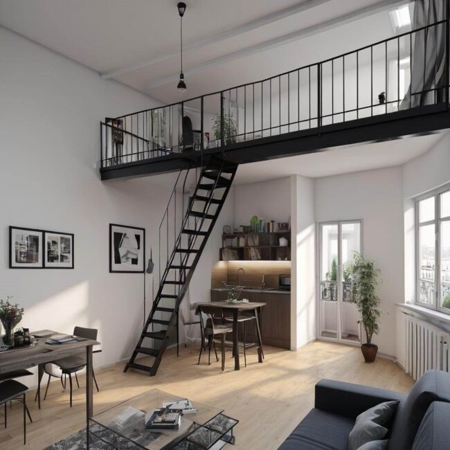 Antresola a oszczędność miejsca w niewielkim mieszkaniu