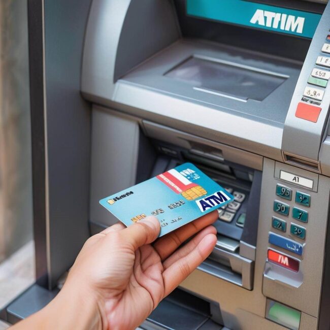 Prawidłowy sposób włożenia karty do bankomatu