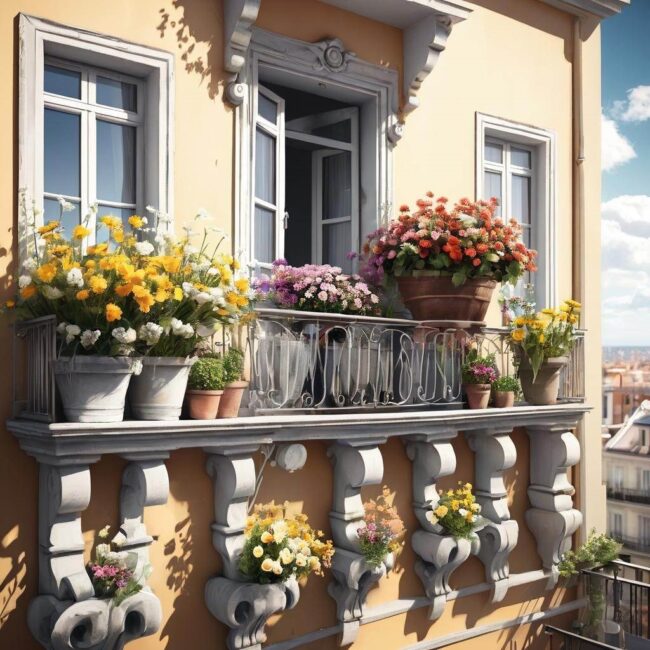 Rośliny na balkonie na północną stronę budynku